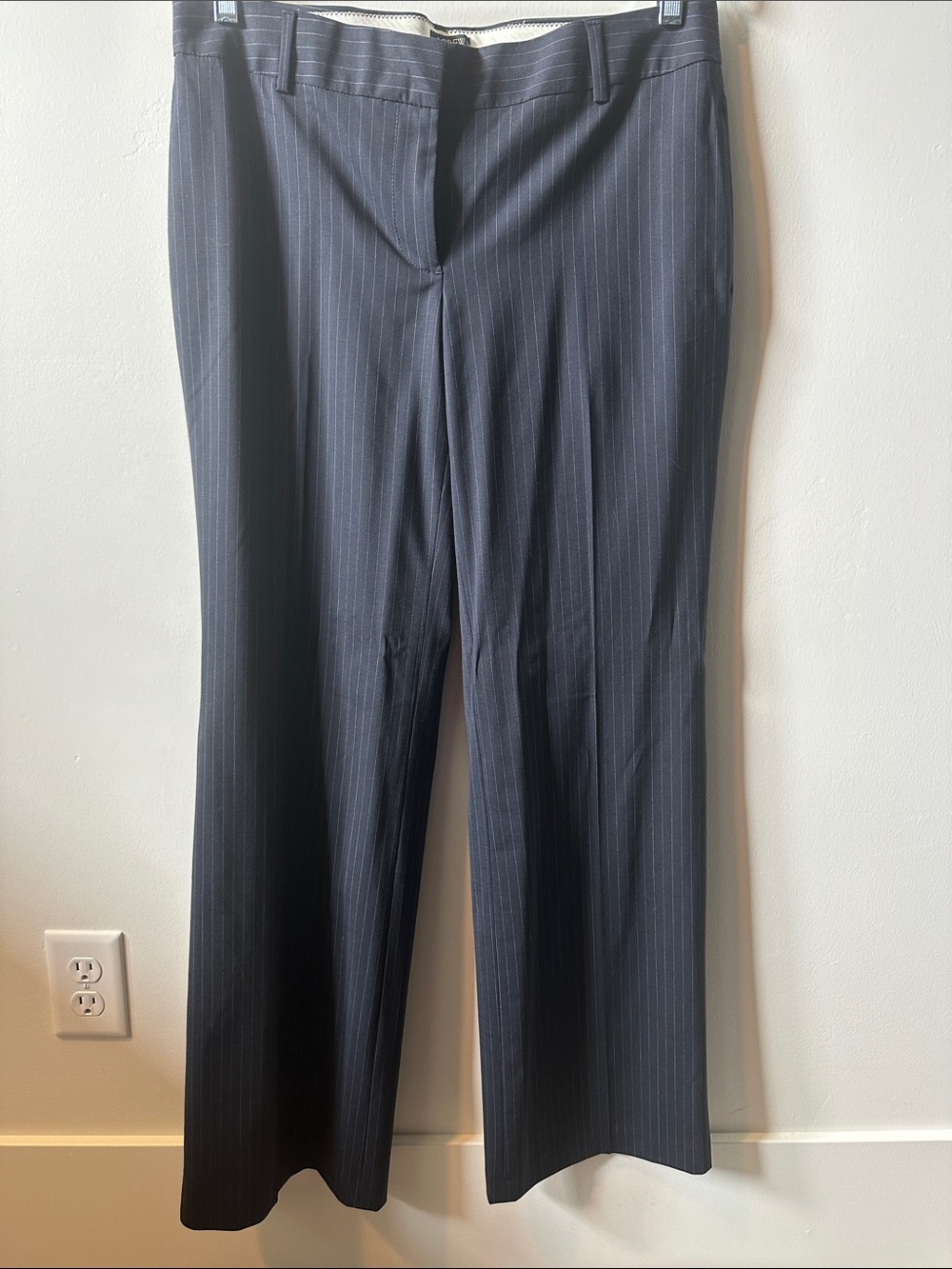 J. CREW Navy Pinstripe Wool Dress Pants